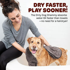 Dog Gone Smart Dirty Dog Shammy fast-drying microfiber section demonstrates rapid moisture removal