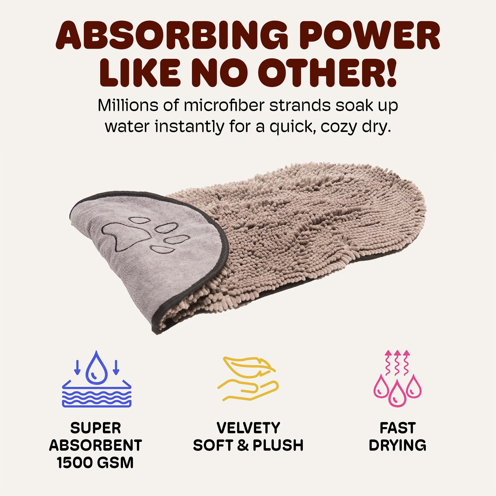 Dog Gone Smart Dirty Dog Shammy high-absorbent microfiber closeup emphasizes water trapping power