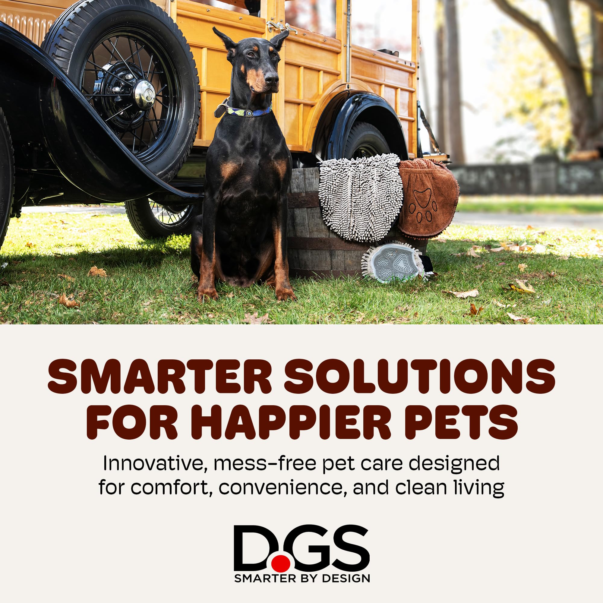 Dog Gone Smart Dirty Dog Shammy travels light for on-the-go use.