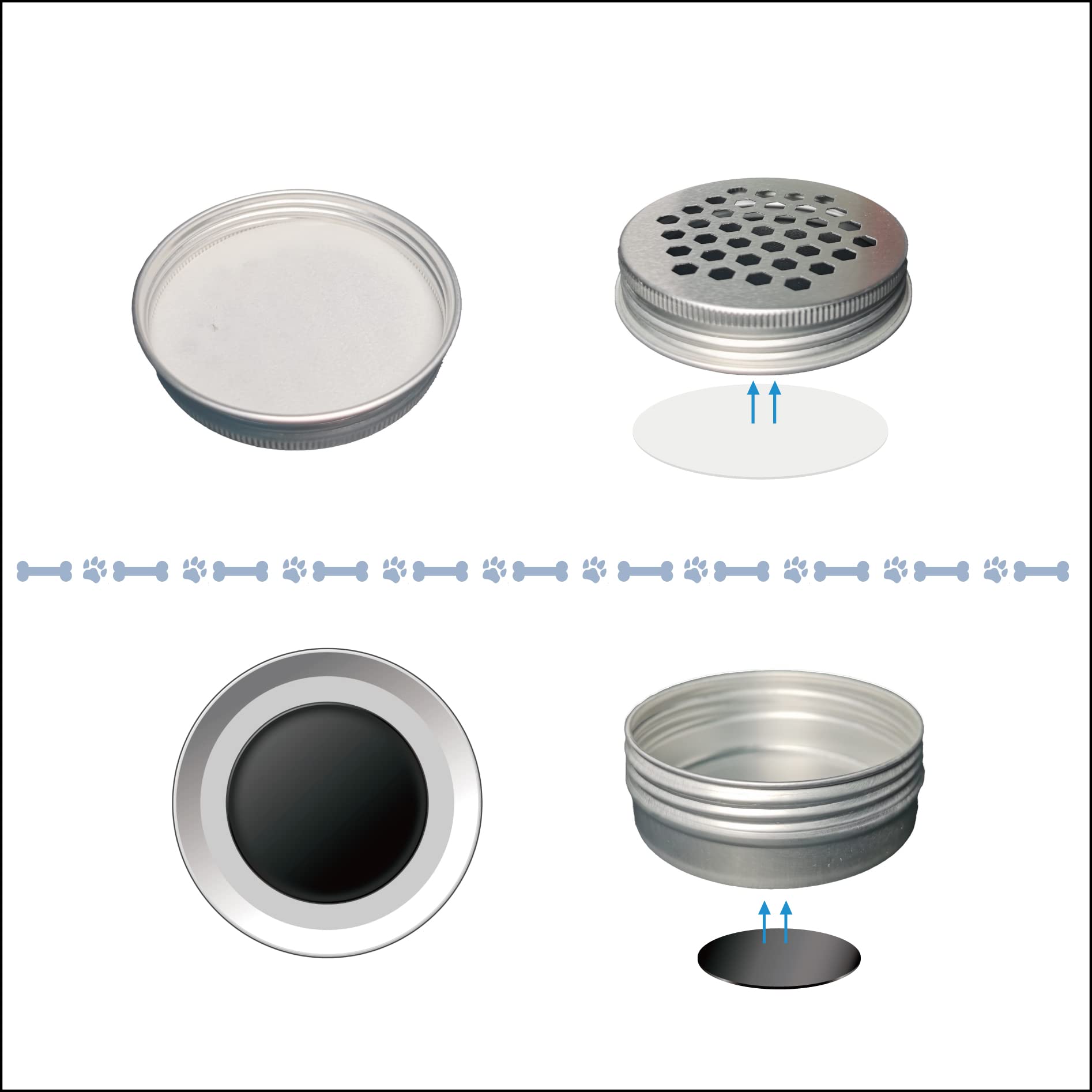 Dog Scent Training Tins lid holes emphasize easy sniff access for reward-based sessions.