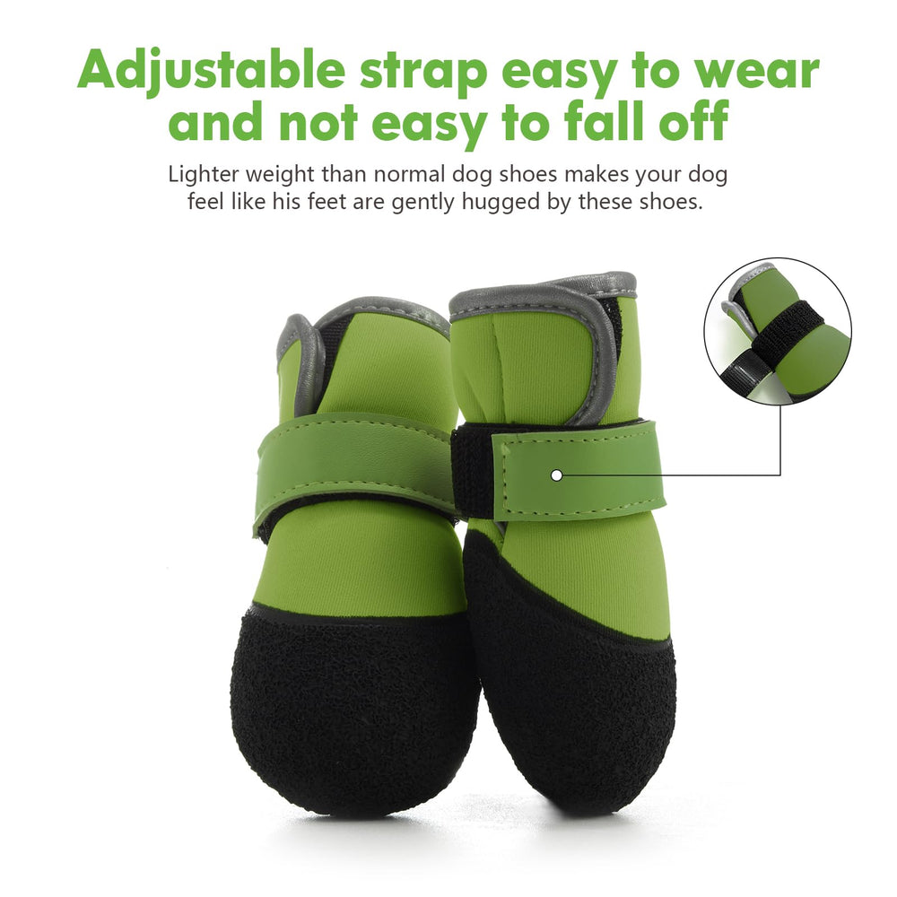 DOGOYS green four-pack dog shoes ready for adventures