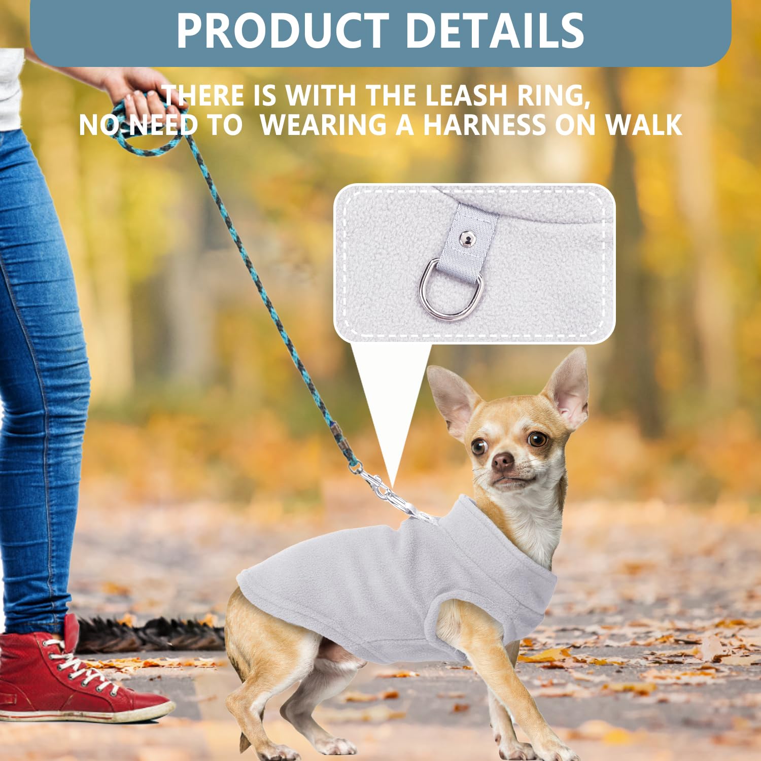 Dog-sweater winter warmth for outdoor walks and lounging.