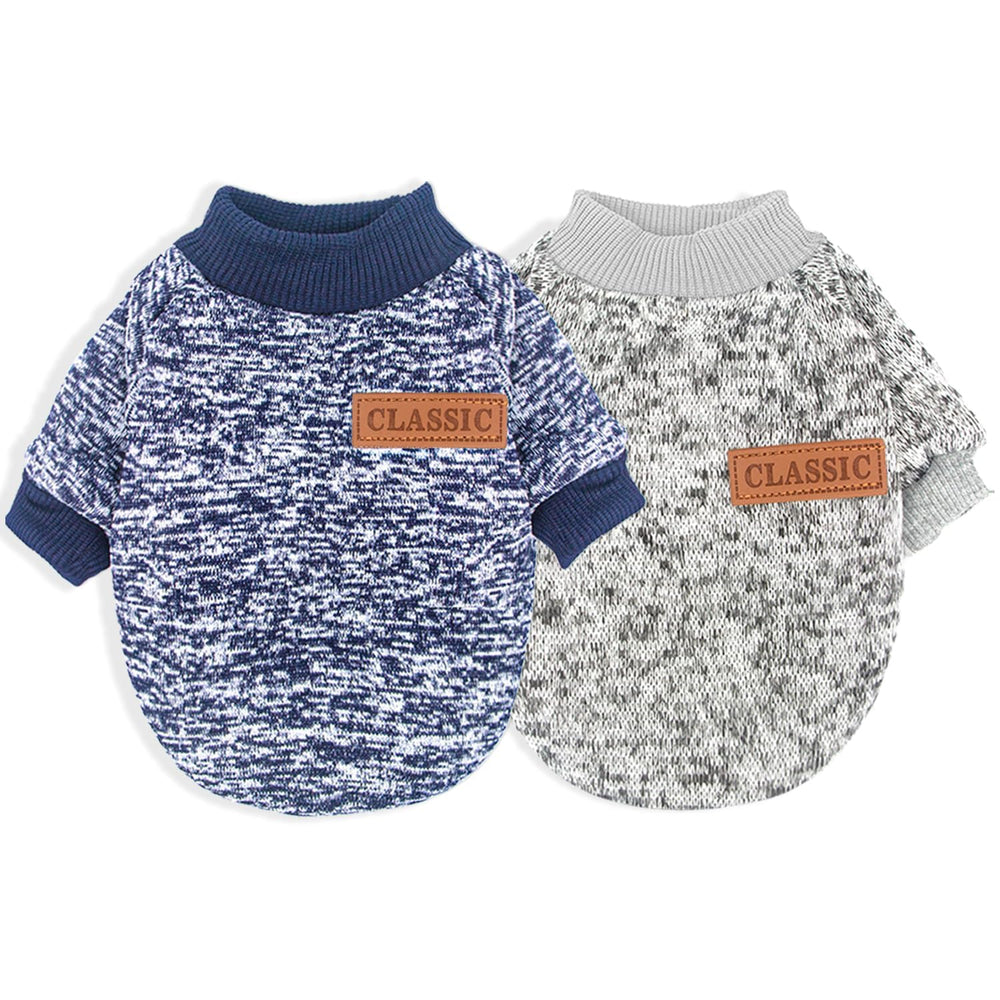2 Pieces Dog Sweaters for Small Dogs machine washable, easy-care fabric for busy days.