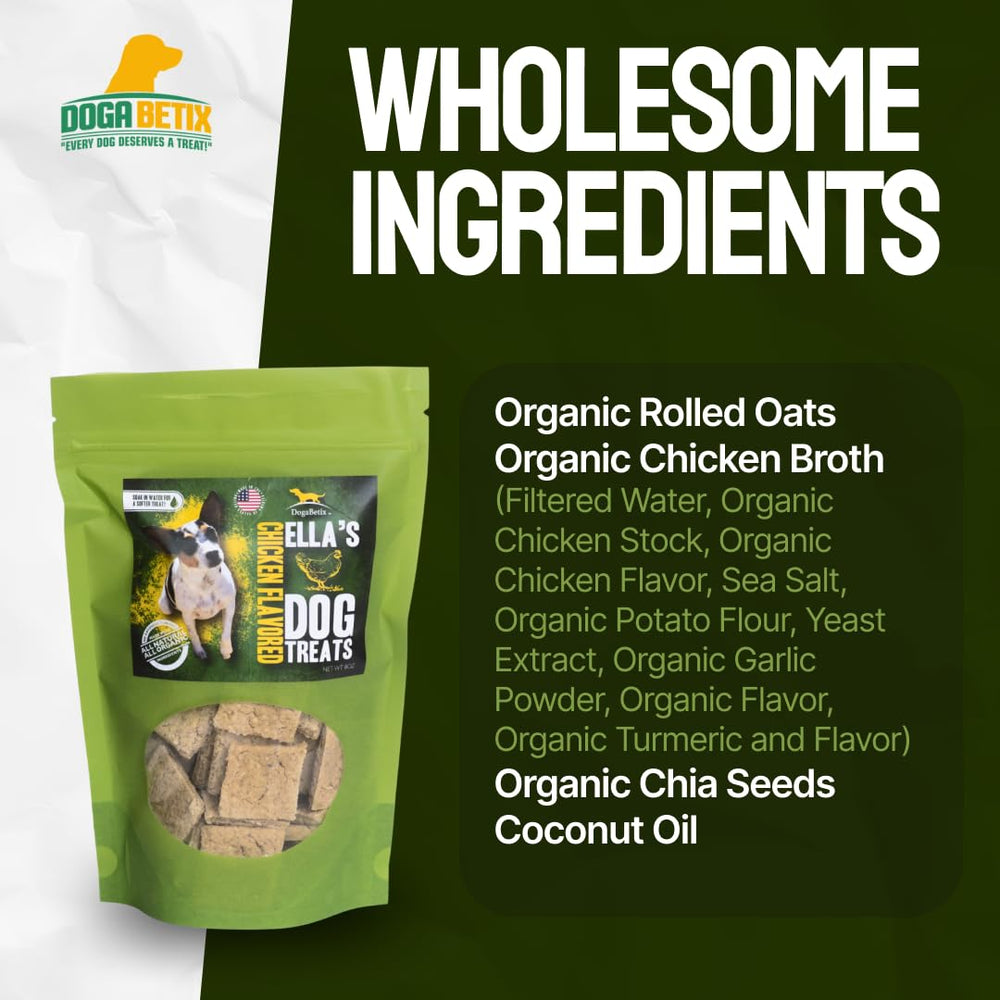 DogaBetix Ella's chicken treat closeup highlights natural texture appealing to picky dogs.