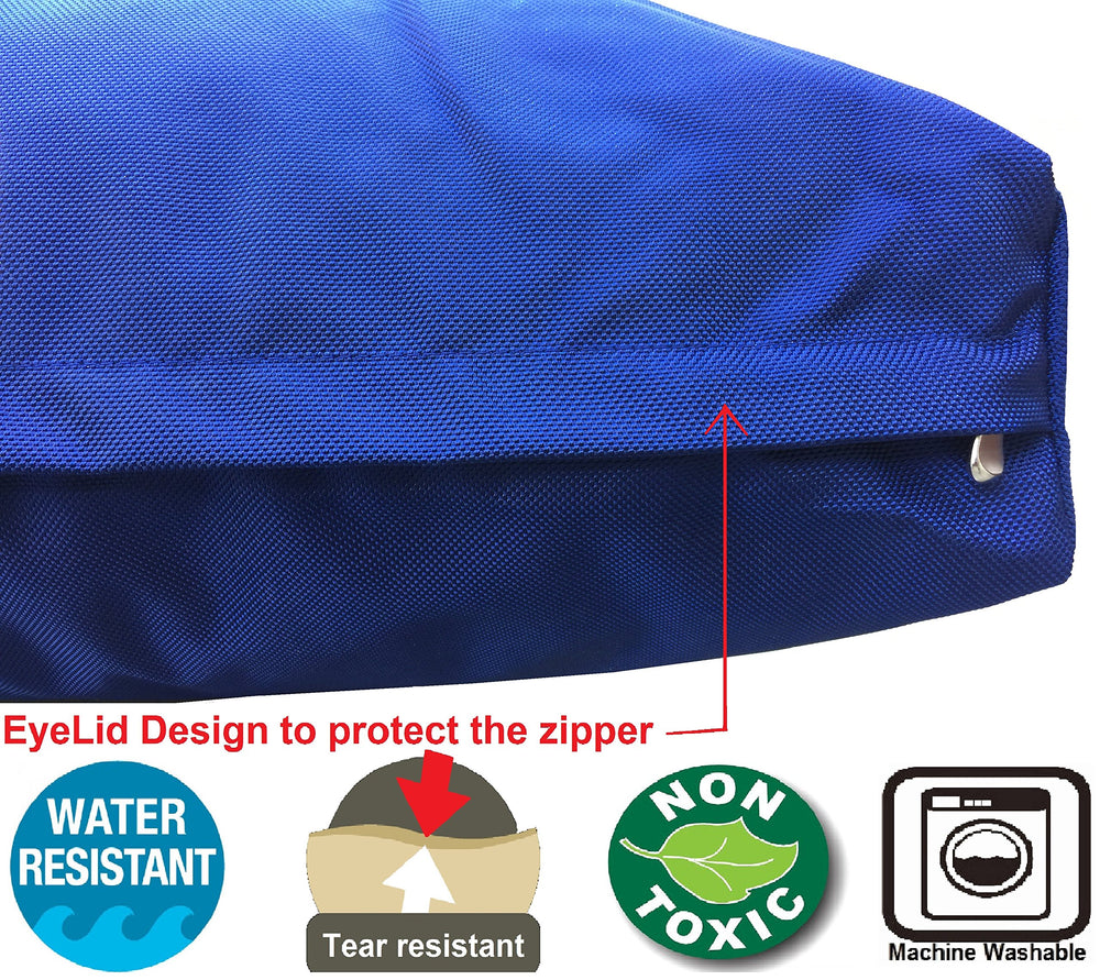 Dogbed4less navy replacement cover is machine washable and quick-dry.