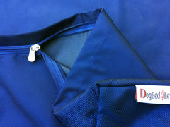 Dogbed4less 1680 ballistic replacement cover navy back view shows durable zipper and stitching.