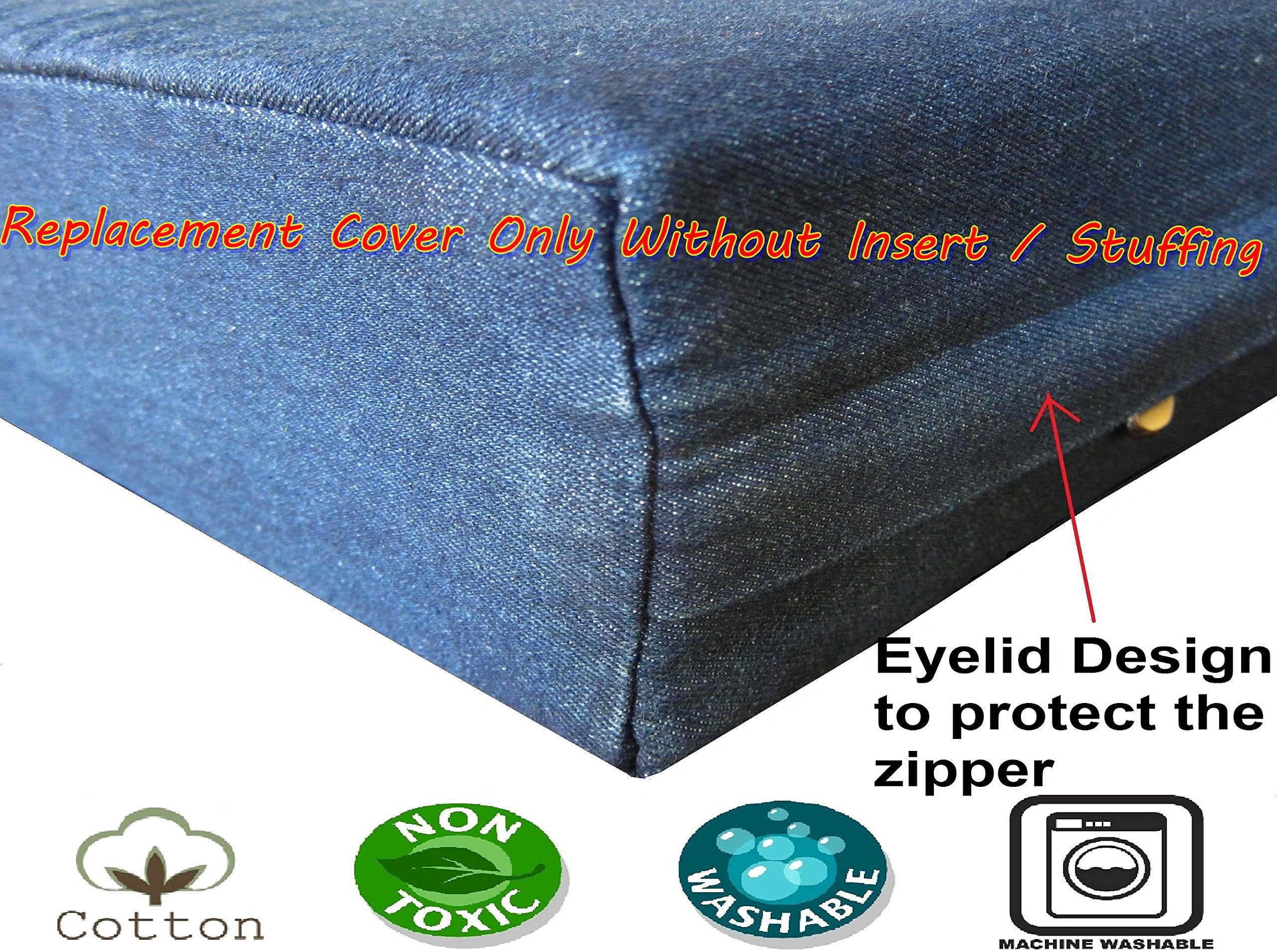 Dogbed4less replacement cover on 40x35x4 pad demonstrates precise fit and effortless care.