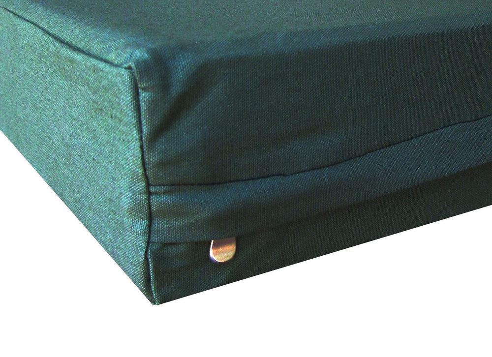 Dogbed4less heavy-duty canvas duvet olive-green cover shows durable construction for long-lasting use.