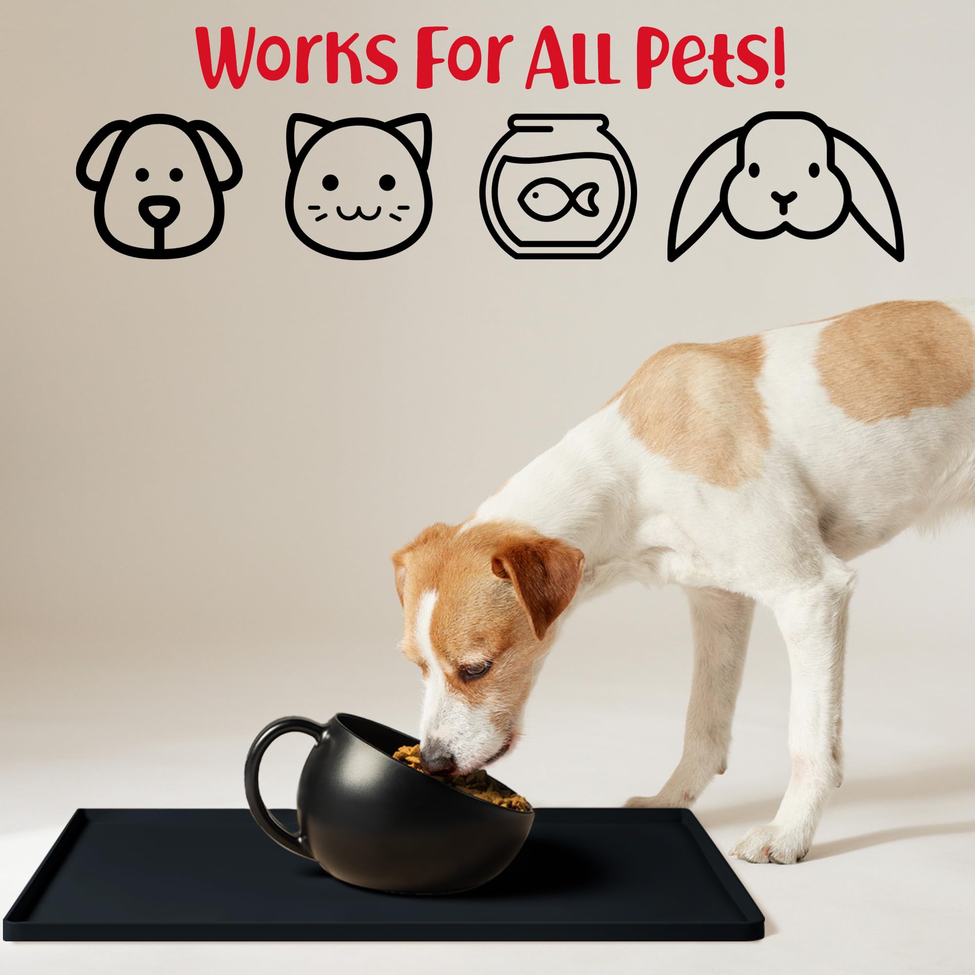 DogBuddy dishwasher-safe mat cleans quickly in sink or dishwasher.