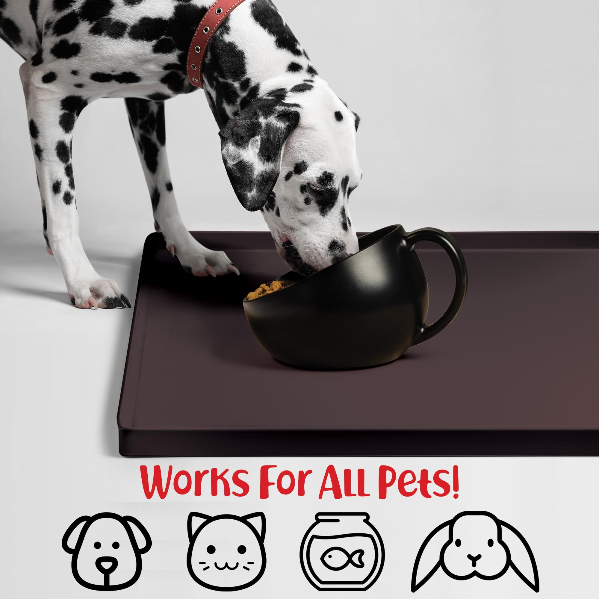 DogBuddy easy-clean mat cleans quickly, even after spills.