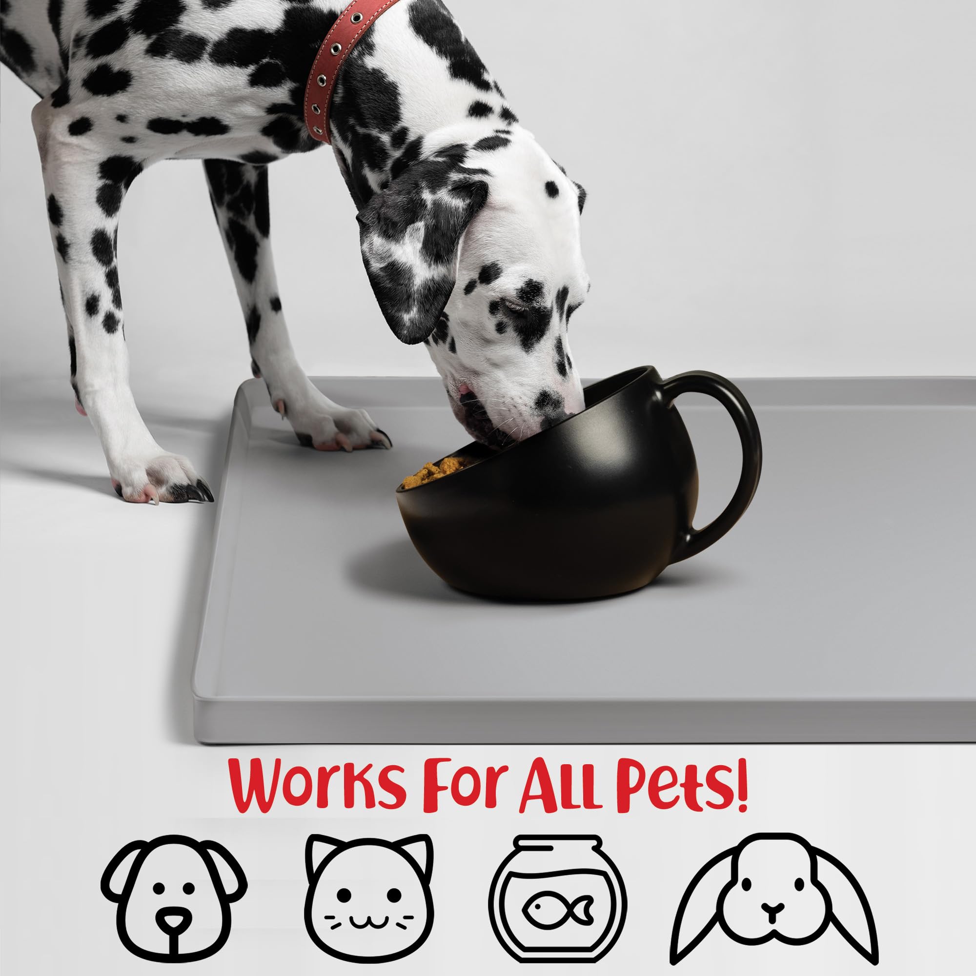DogBuddy dog food mat easy-clean surface simplifies post-meal cleanup.