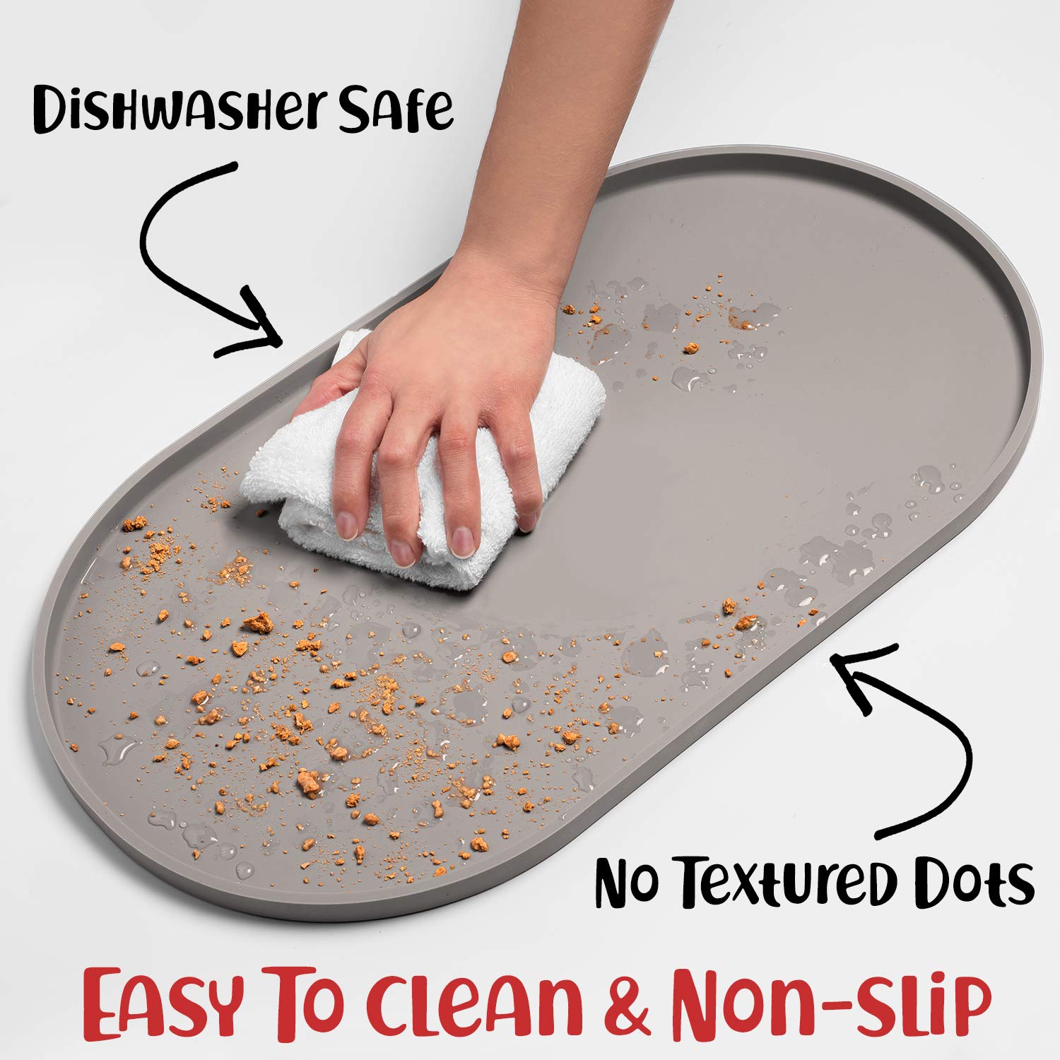 DogBuddy dog food mat protects floors from spills and crumbs.