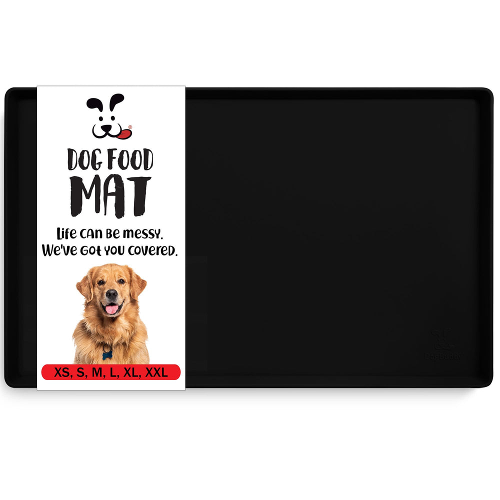 DogBuddy dog food mat front view showing edge containment and clean lines.