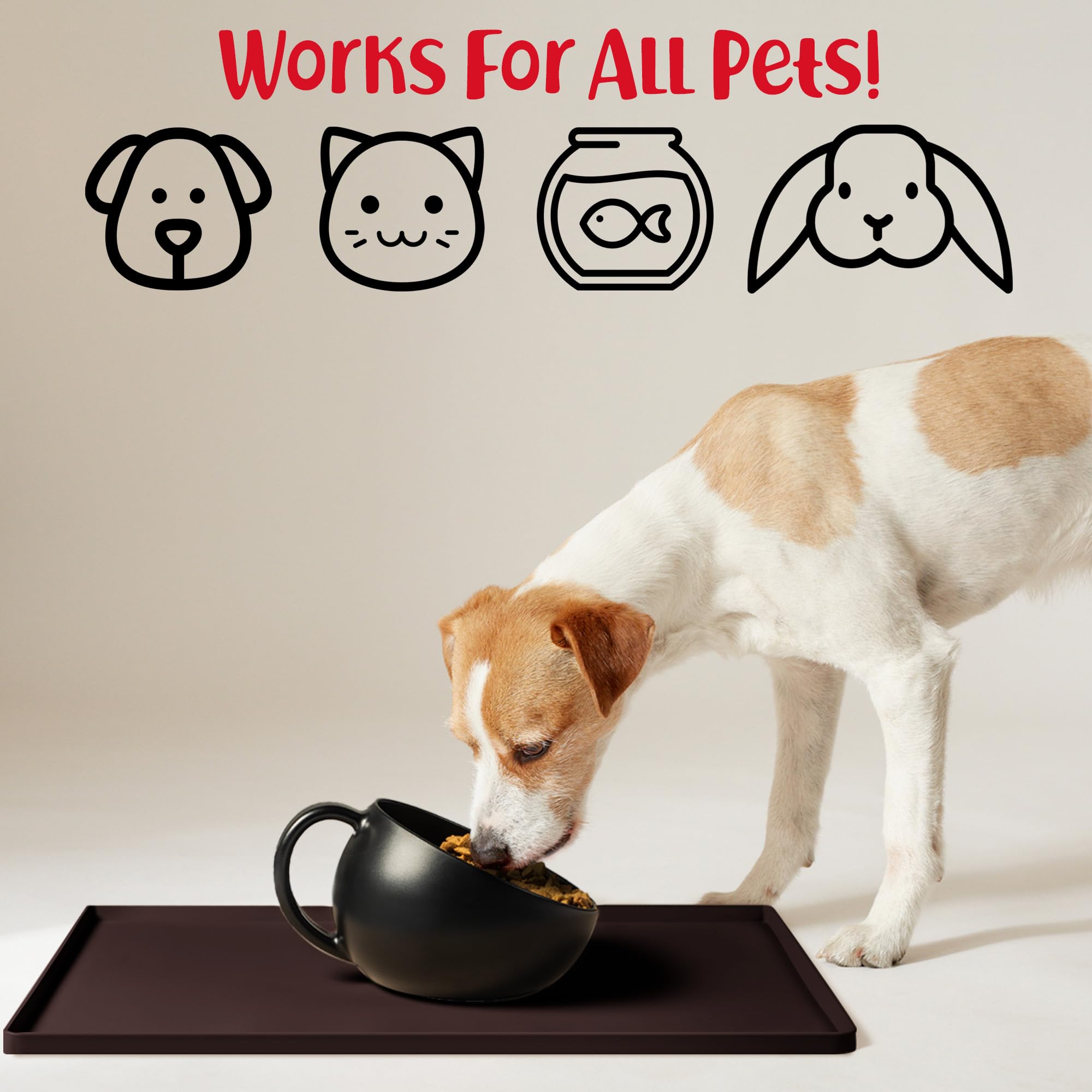 DogBuddy high-edge mat contains messes and drips during feeding