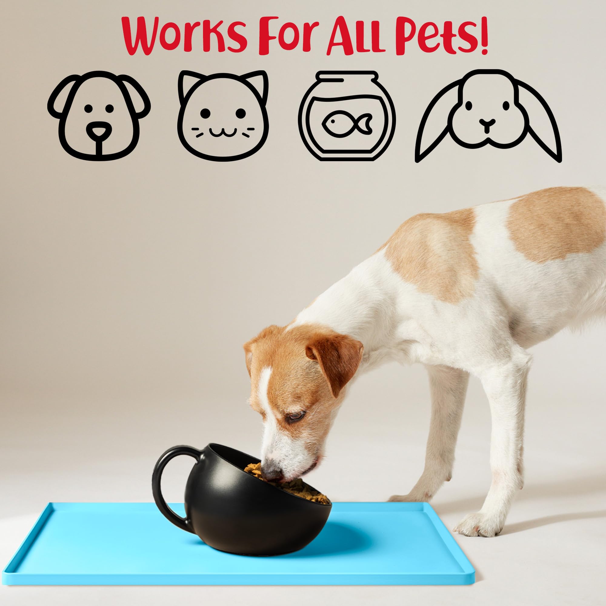 DogBuddy waterproof silicone surface keeps spills on mat for easy cleanup