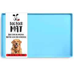DogBuddy dog food mat waterproof silicone surface keeps spills contained for easy cleanup.