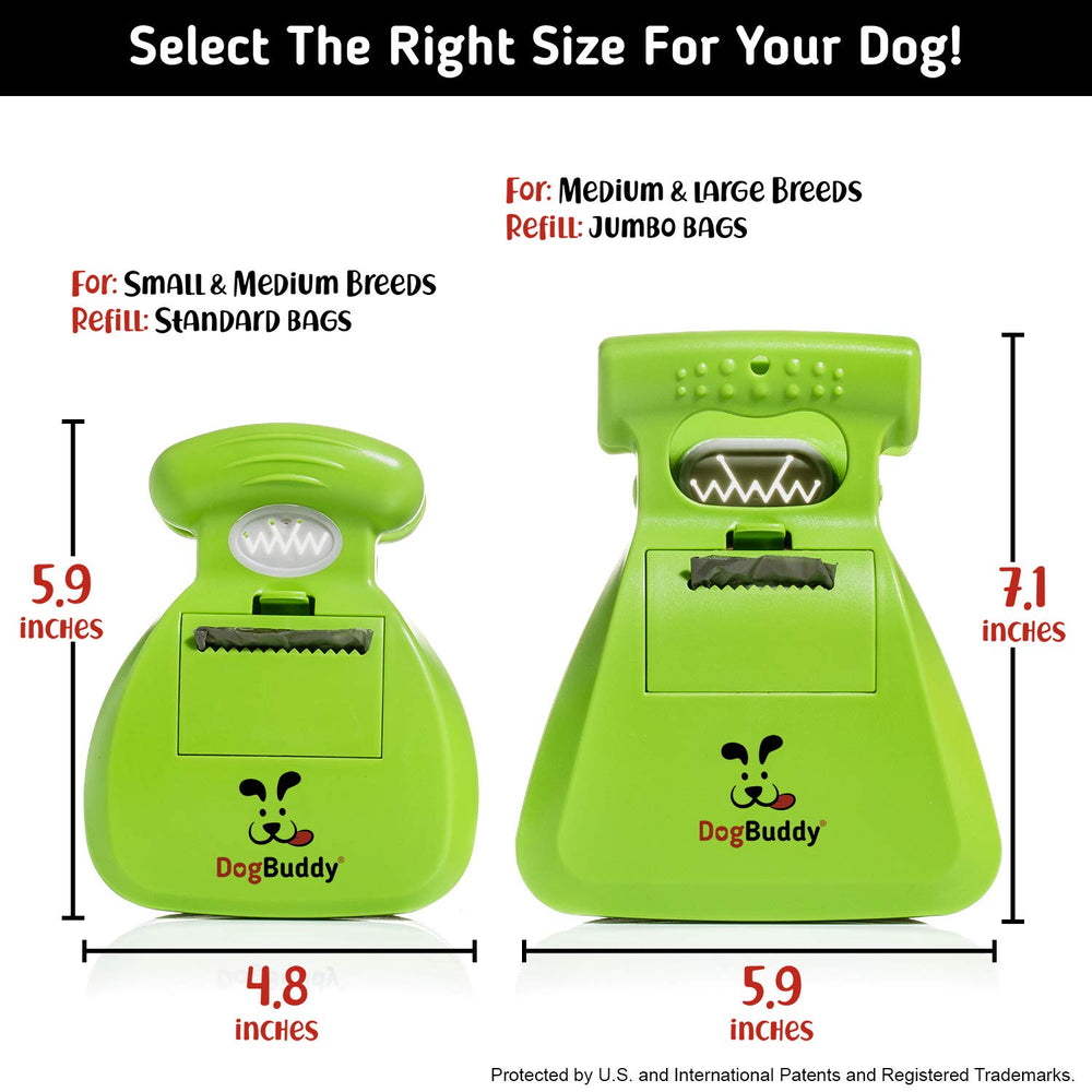 DogBuddy dos tamaños para perros pequeños y grandes, ajuste cómodo.