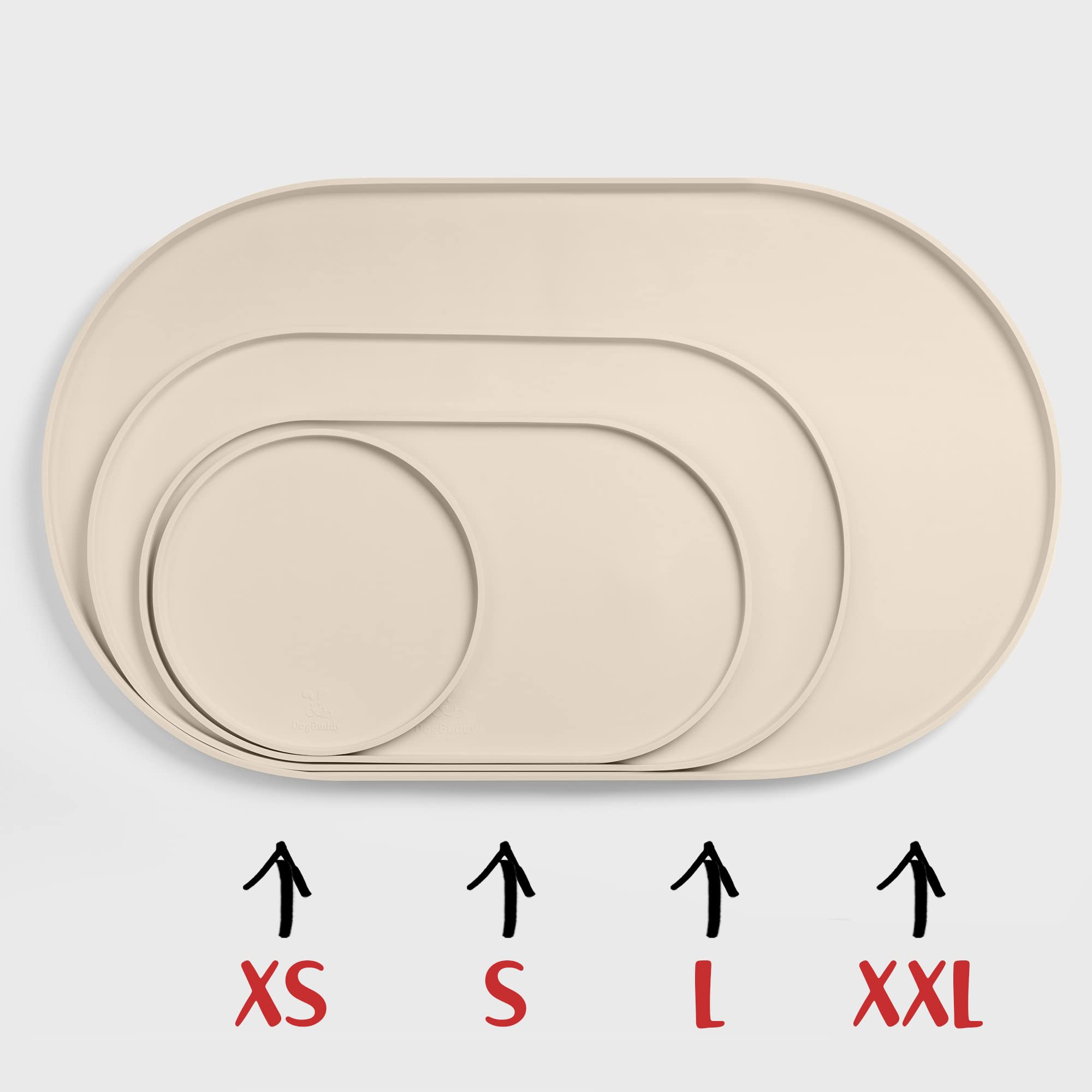 DogBuddy Mat para tazones de perros: uso sencillo bajo comederos para proteger los pisos.