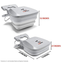 DogBuddy Pooper Scooper bag attachment highlights built in bag holder for easy disposal