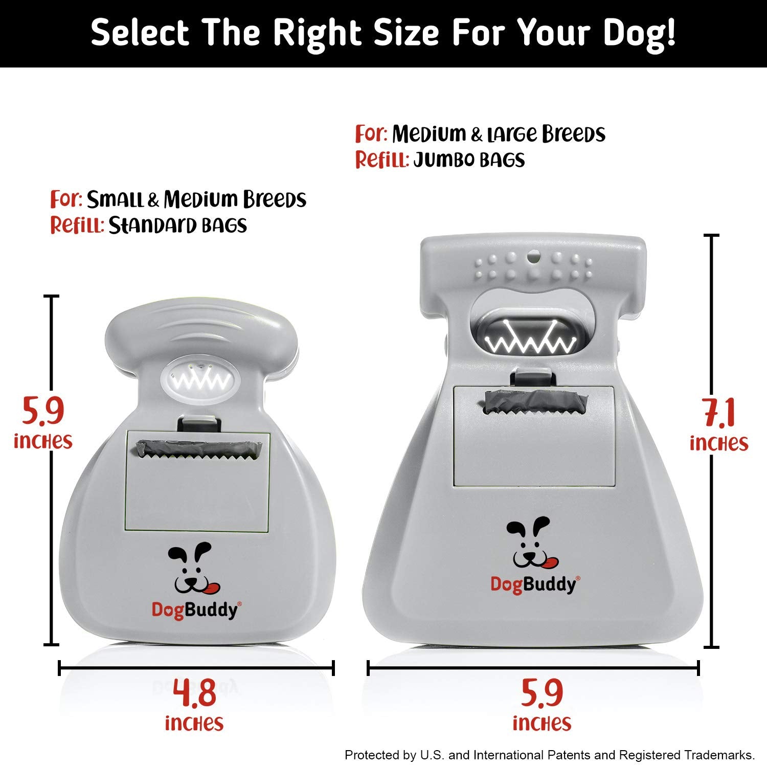 DogBuddy Pooper Scooper leash clip demonstrates hands-free portability for on the go cleanup