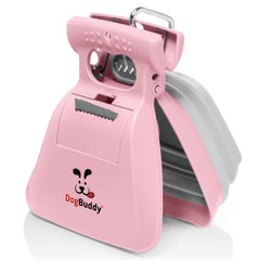 DogBuddy Pooper Scooper portable-use demonstrates quick, hygienic cleanup during walks.