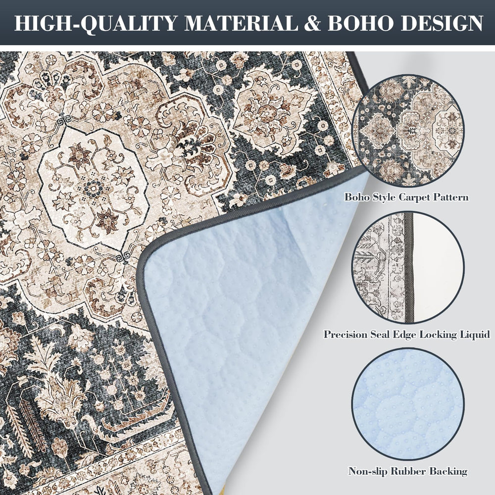 Dogcator boho retro rug design pad, decorative yet functional for living spaces.
