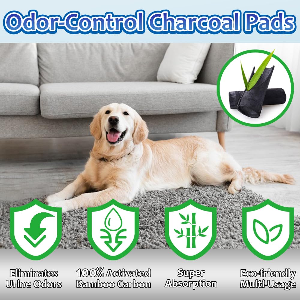 Dogcator charcoal pads with waterproof layer protect floors during use.