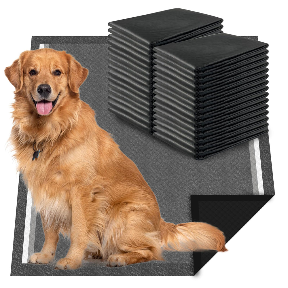 Dogcator charcoal puppy pads xl 28x34 show a large surface ideal for puppy housebreaking.