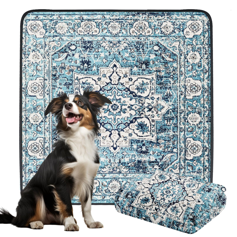 Dogcator ocean-blue non-slip pad top view for 72x72 home use.