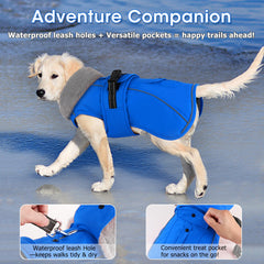 Dogcheer dog coat fleece lining provides cozy warmth on cold days.