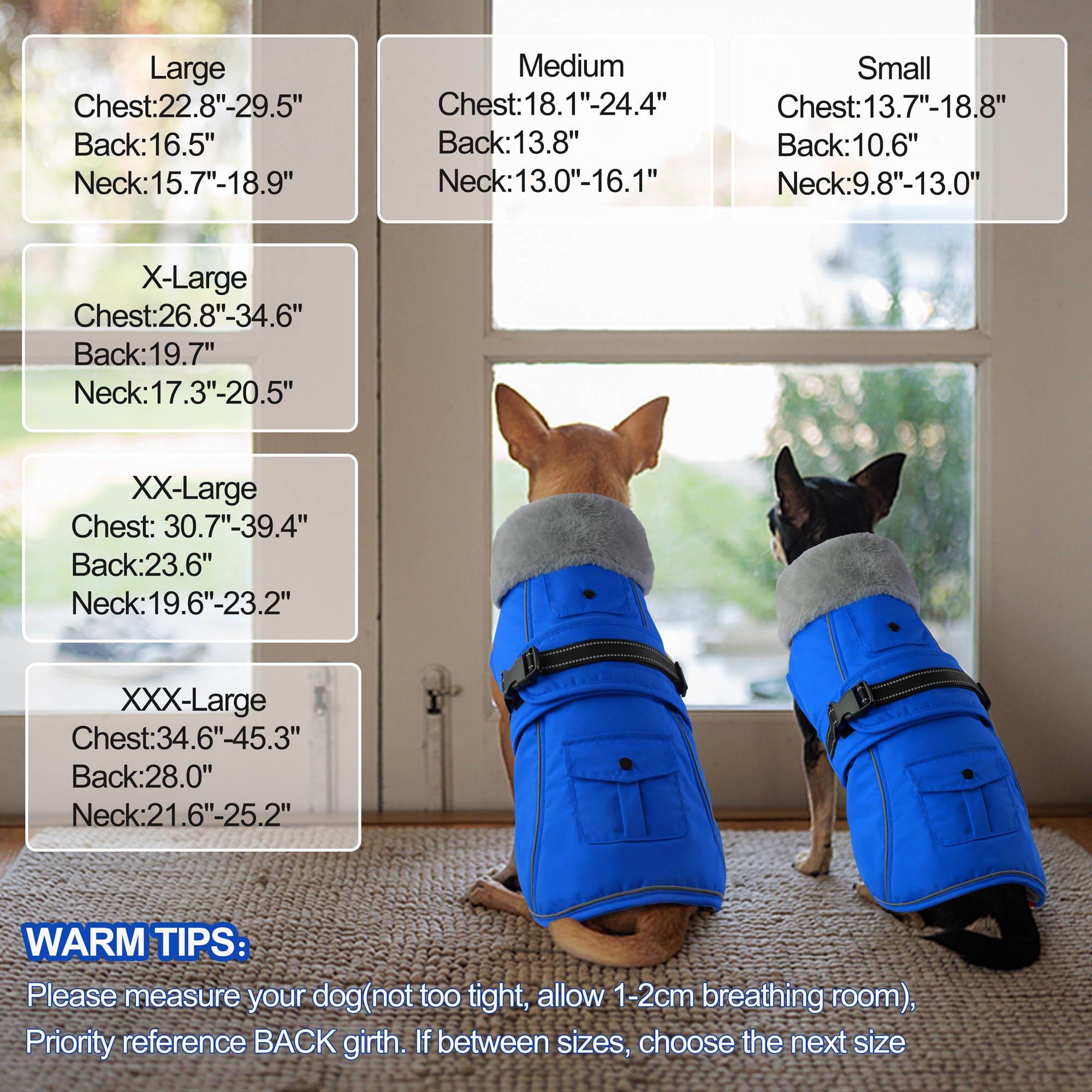 Dogcheer dog coat leash hole allows easy harness attachment.