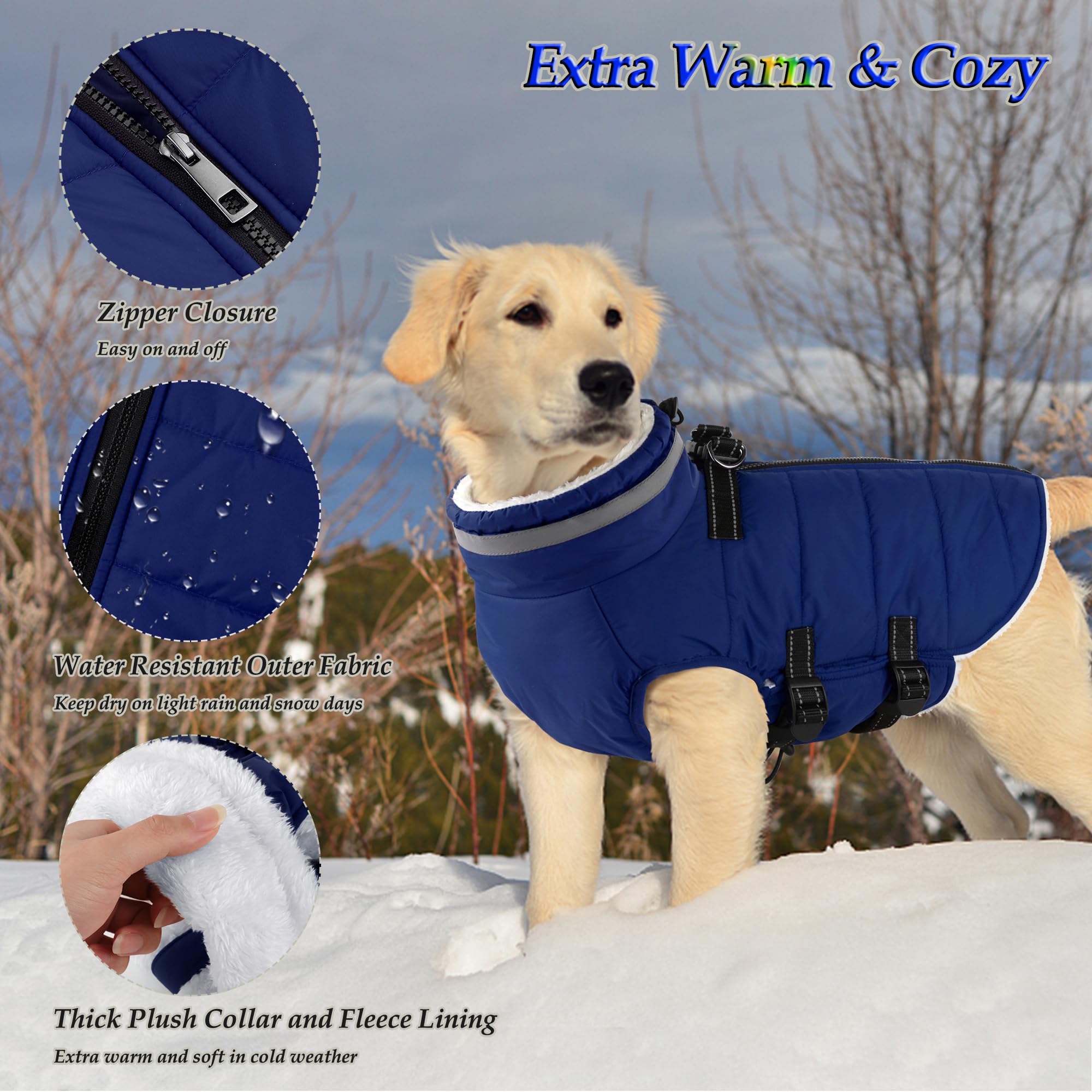 Dogcheer integrated harness back-zipper design enables secure control.