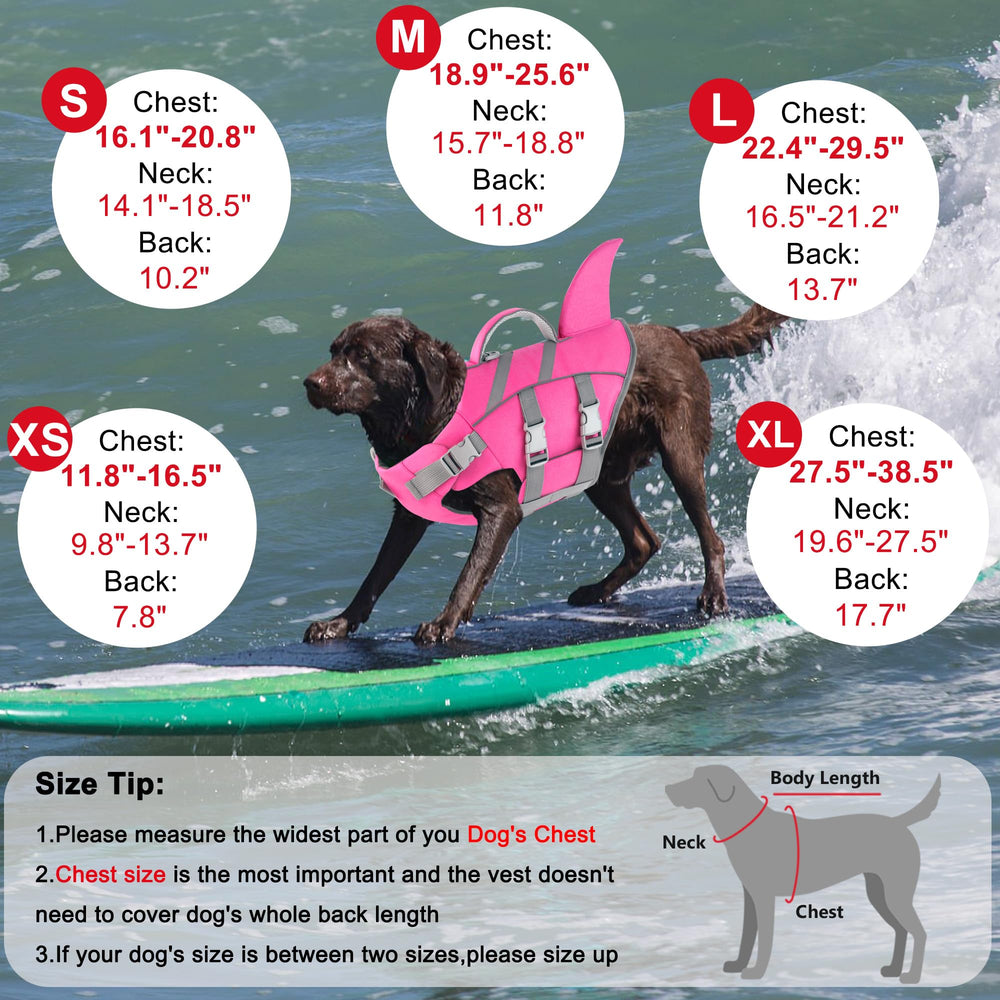 Dogcheer life vest harness-style pink highlights buoyancy and secure fit.