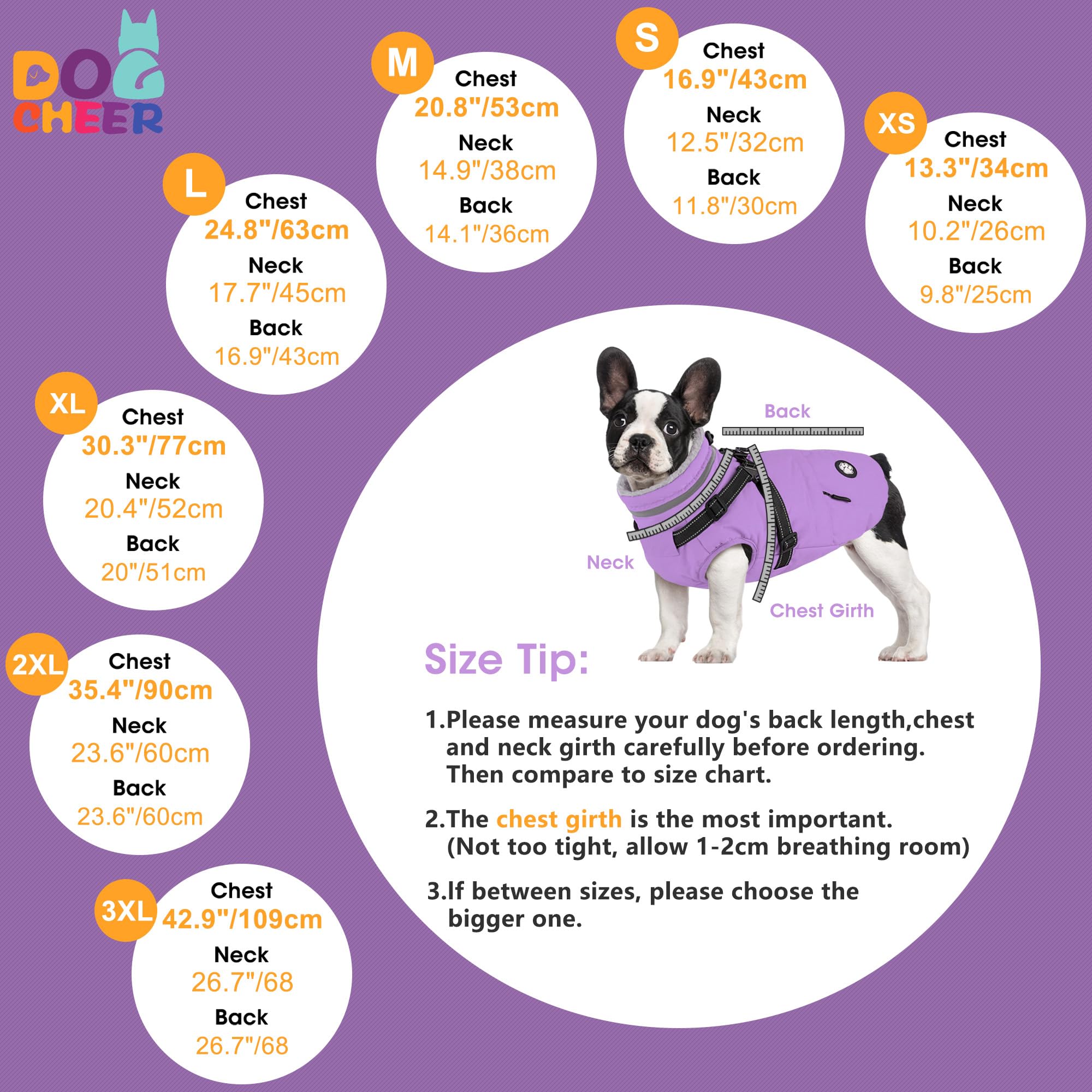 Dogcheer reflective back strips, enhances visibility at dawn and dusk.