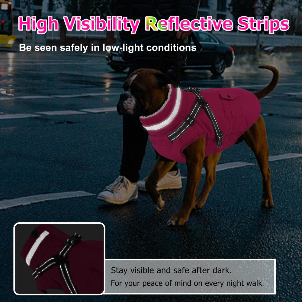 Dogcheer reflective strips image emphasizes nighttime safety during walks.