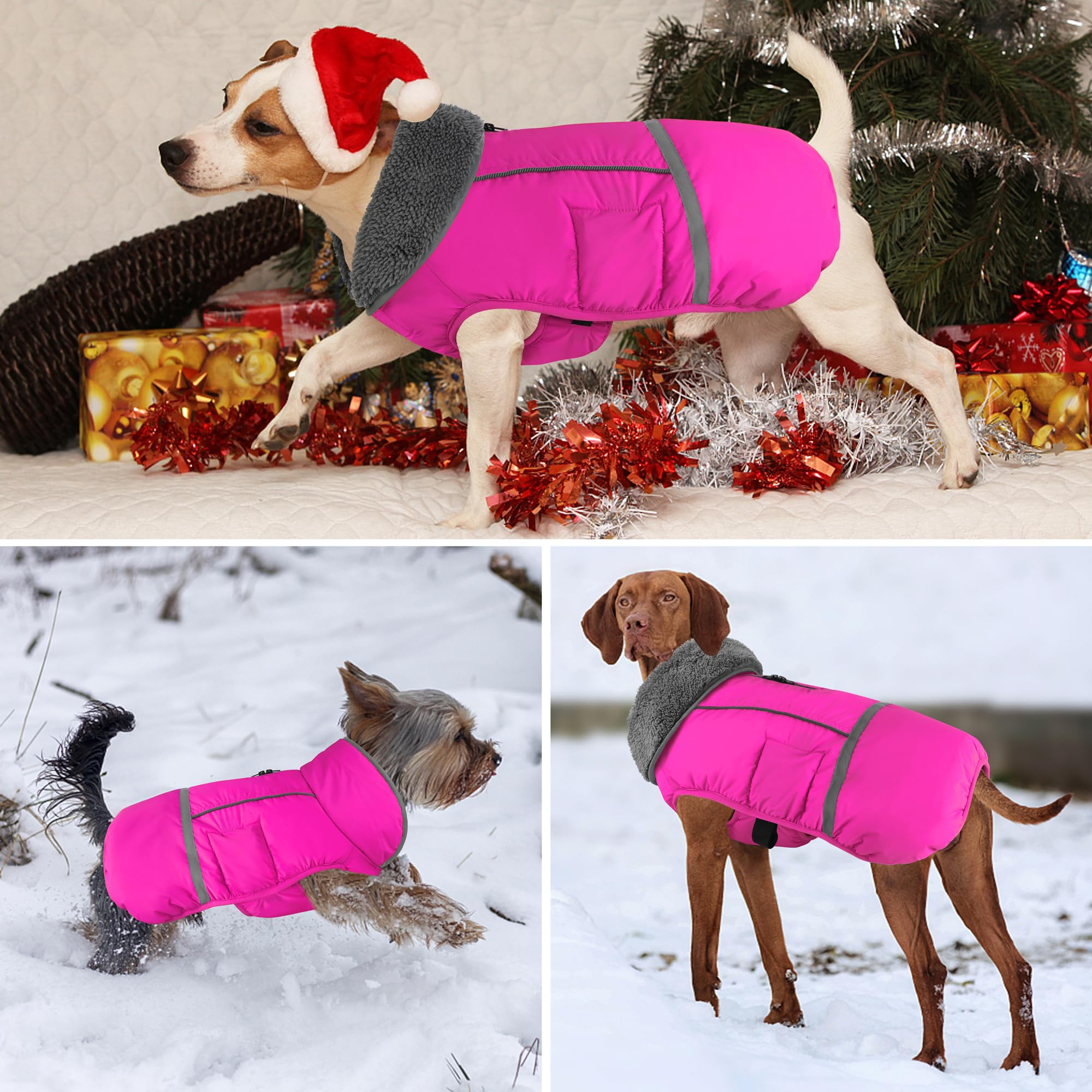 Dogcheer warm coat adjustable straps for snug, secure fit