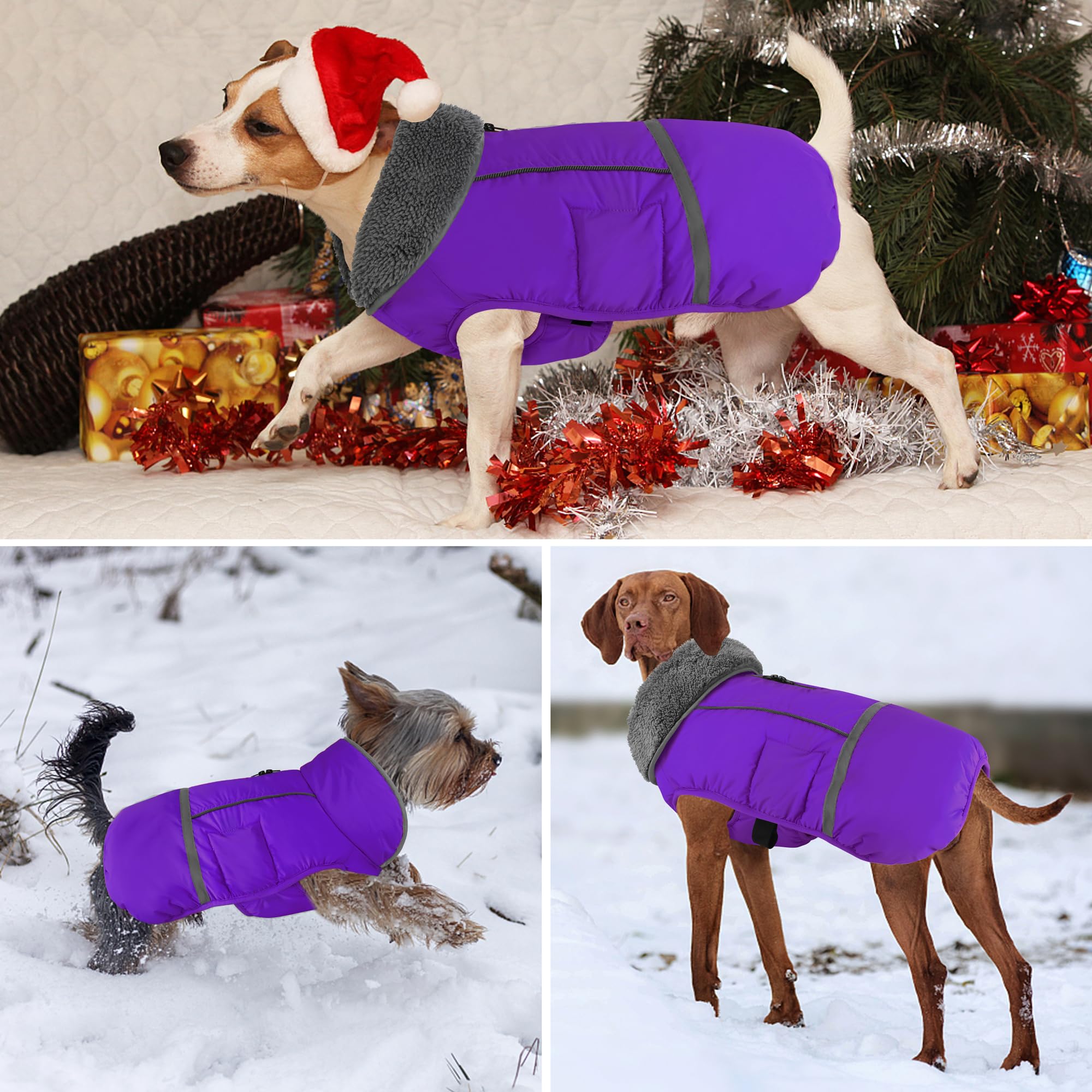 Dogcheer Warm Dog Coat adjustable straps for secure, customizable fit.