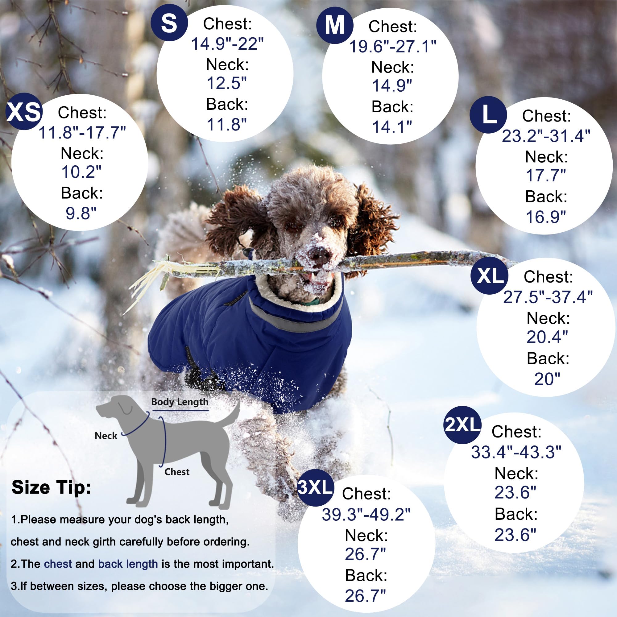 Dogcheer warm fleece lining coat shown for cozy warmth in cold weather