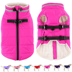Dogcheer waterproof-dog-jacket-pink-back-zipper for quick on off protection during rainy walks.