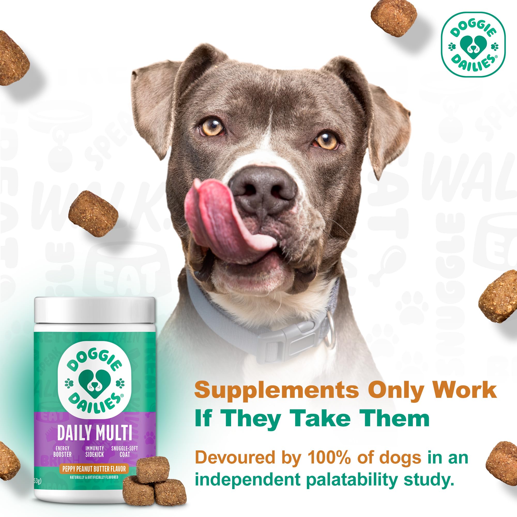 Doggie Dailies glucosamine ingredient image implying joint support potential.