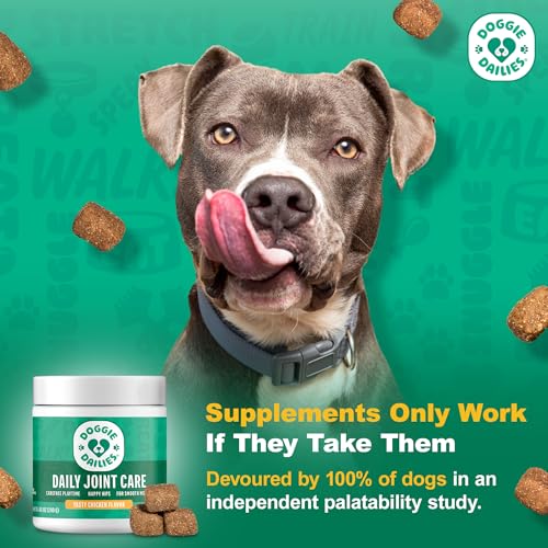 Doggie Dailies ingredients-glucosamine-chondroitin illustrate premium joint care options.