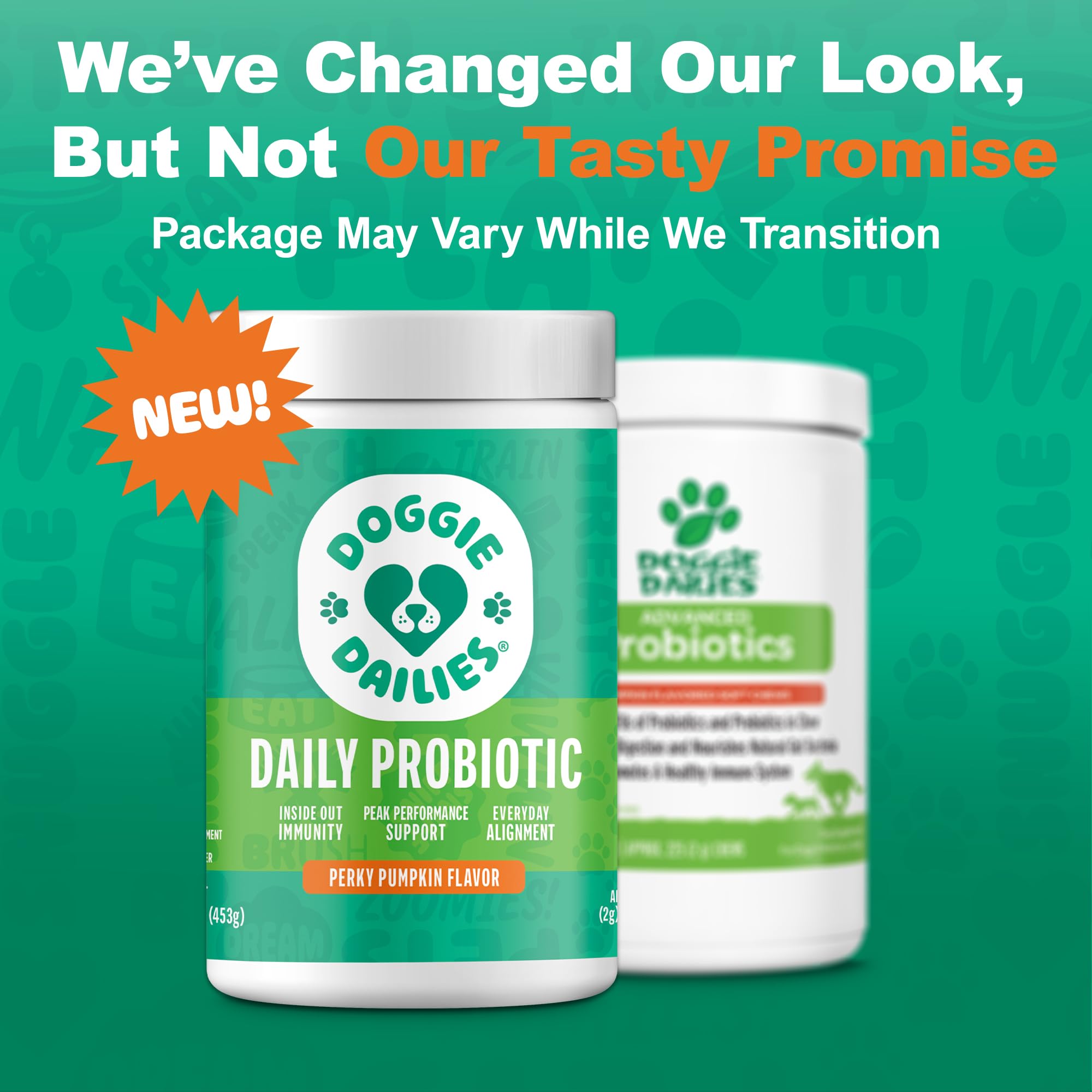Doggie Dailies Probiotics digestive health benefits during mealtime.
