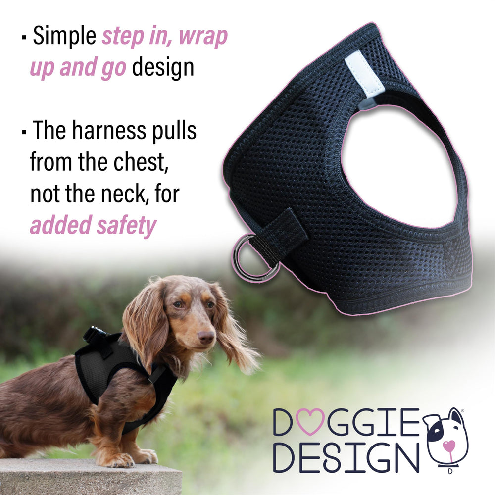 Doggie Design American River harness double D-rings for added leash strength