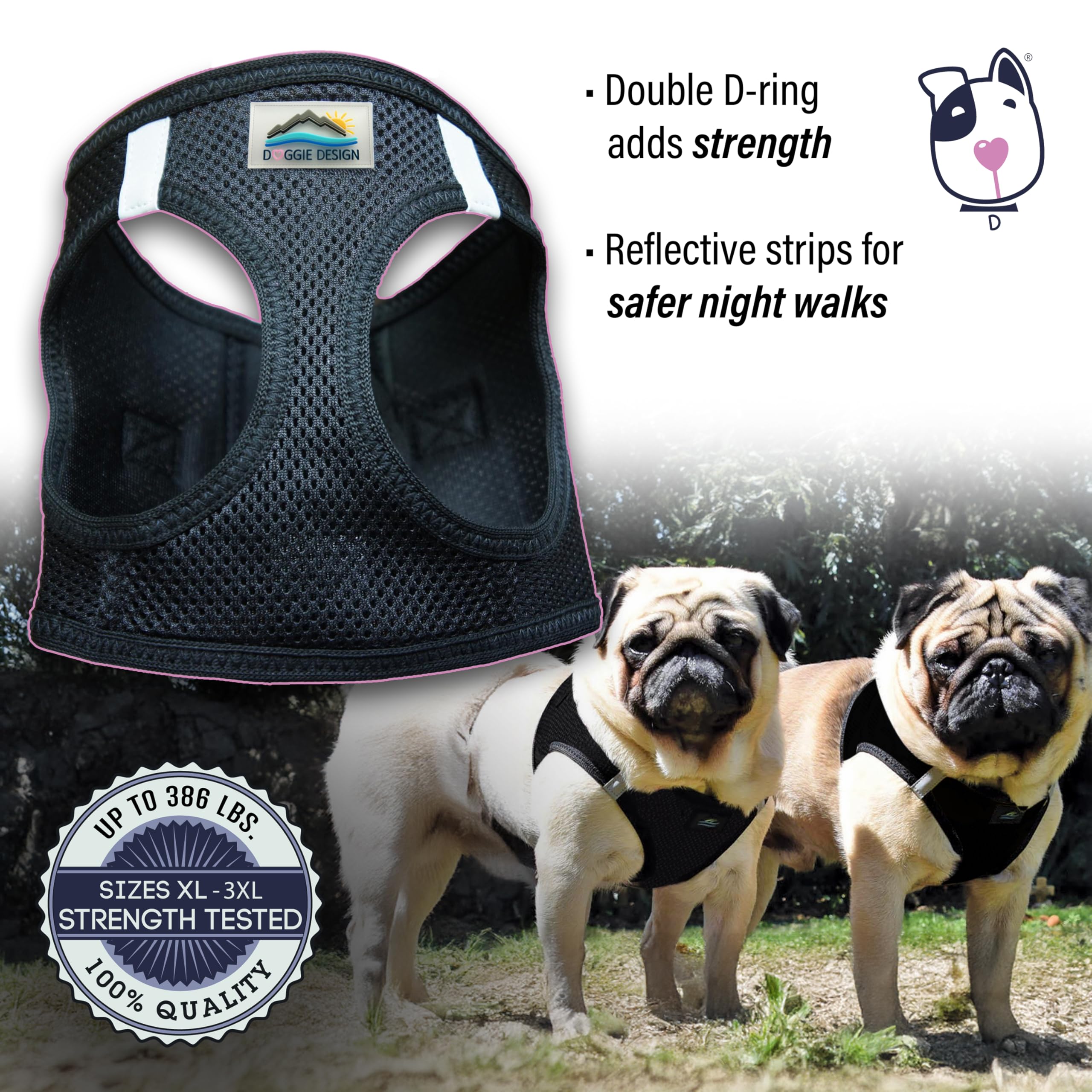 Doggie Design durable zigzag stitching ensures long-lasting wear during daily adventures.
