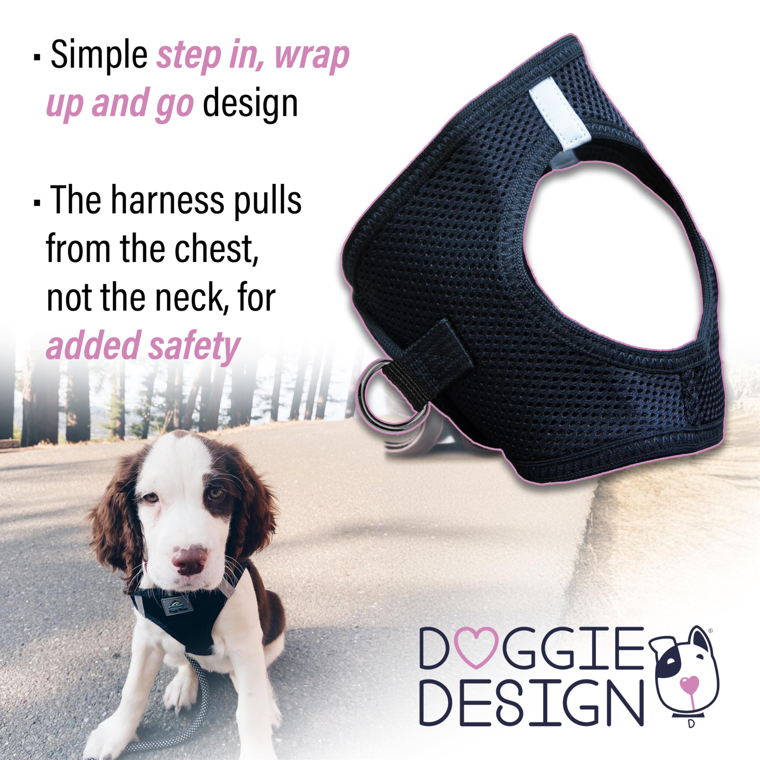 Doggie Design soft mesh polyester keeps pets comfy in warm and cool climates.