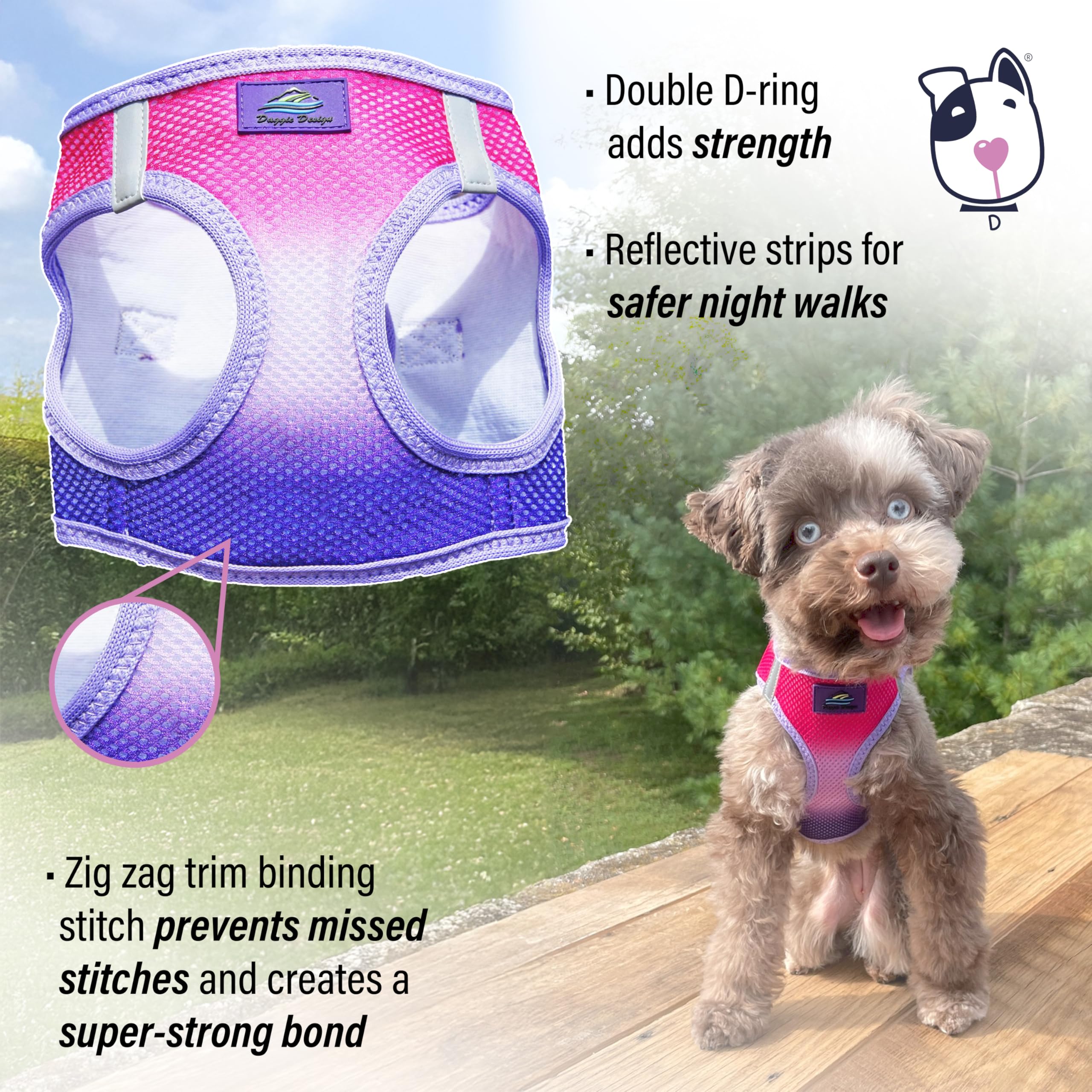 Doggie Design step-in Raspberry Sundae demonstrates easy on-boarding for quick walks