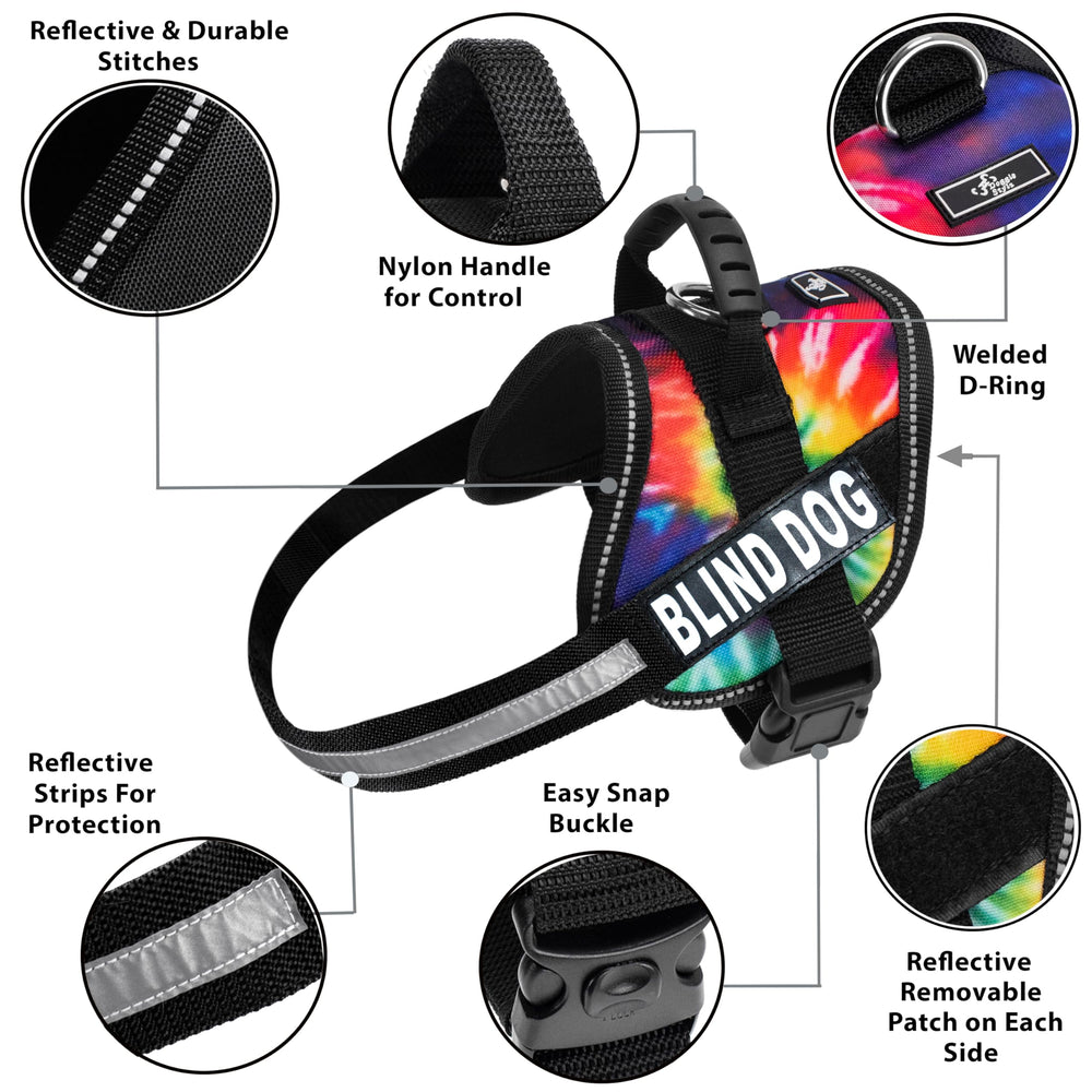 Doggie Stylz Blind Dog Harness handle closeup highlights easy lifting and assistive support.