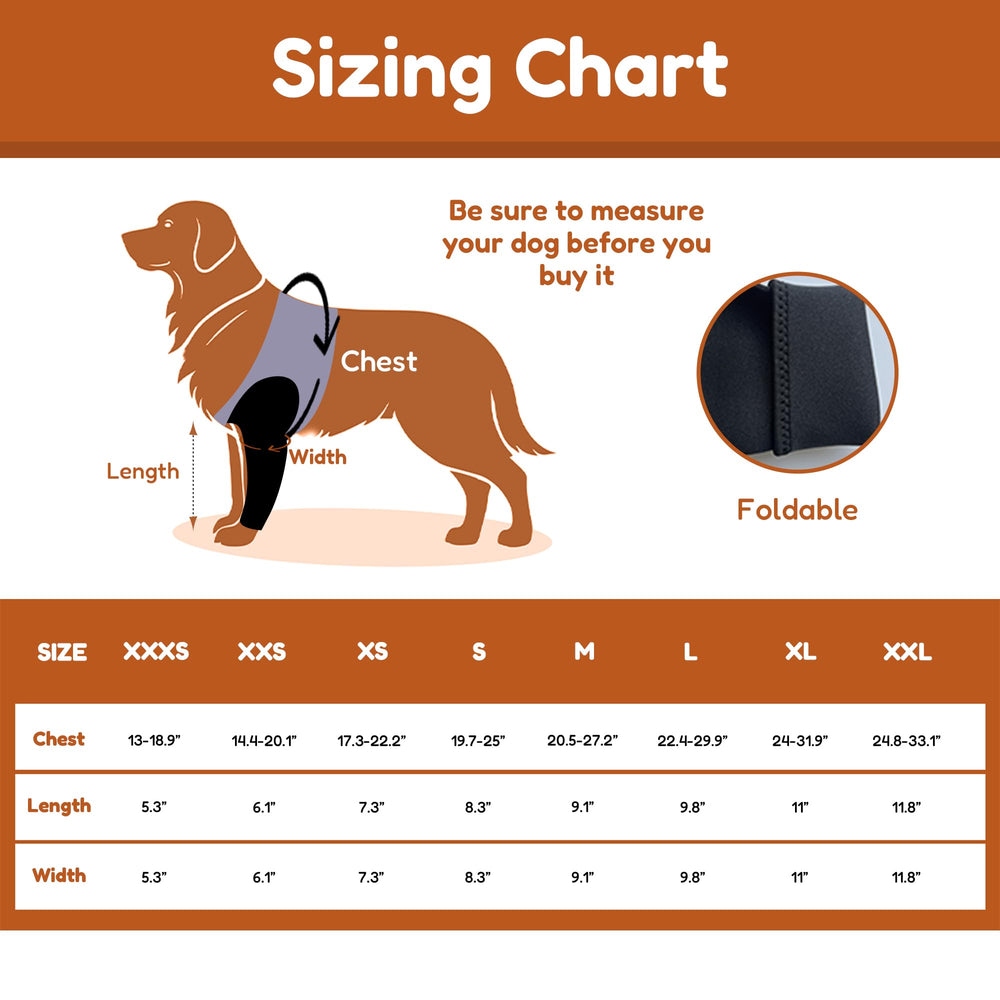 Doggie Stylz recovery sleeve on front-right leg offers lick-prevention and unrestricted daily activity.