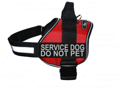 Doggie Stylz service dog harness red front view with removable patches for easy ID