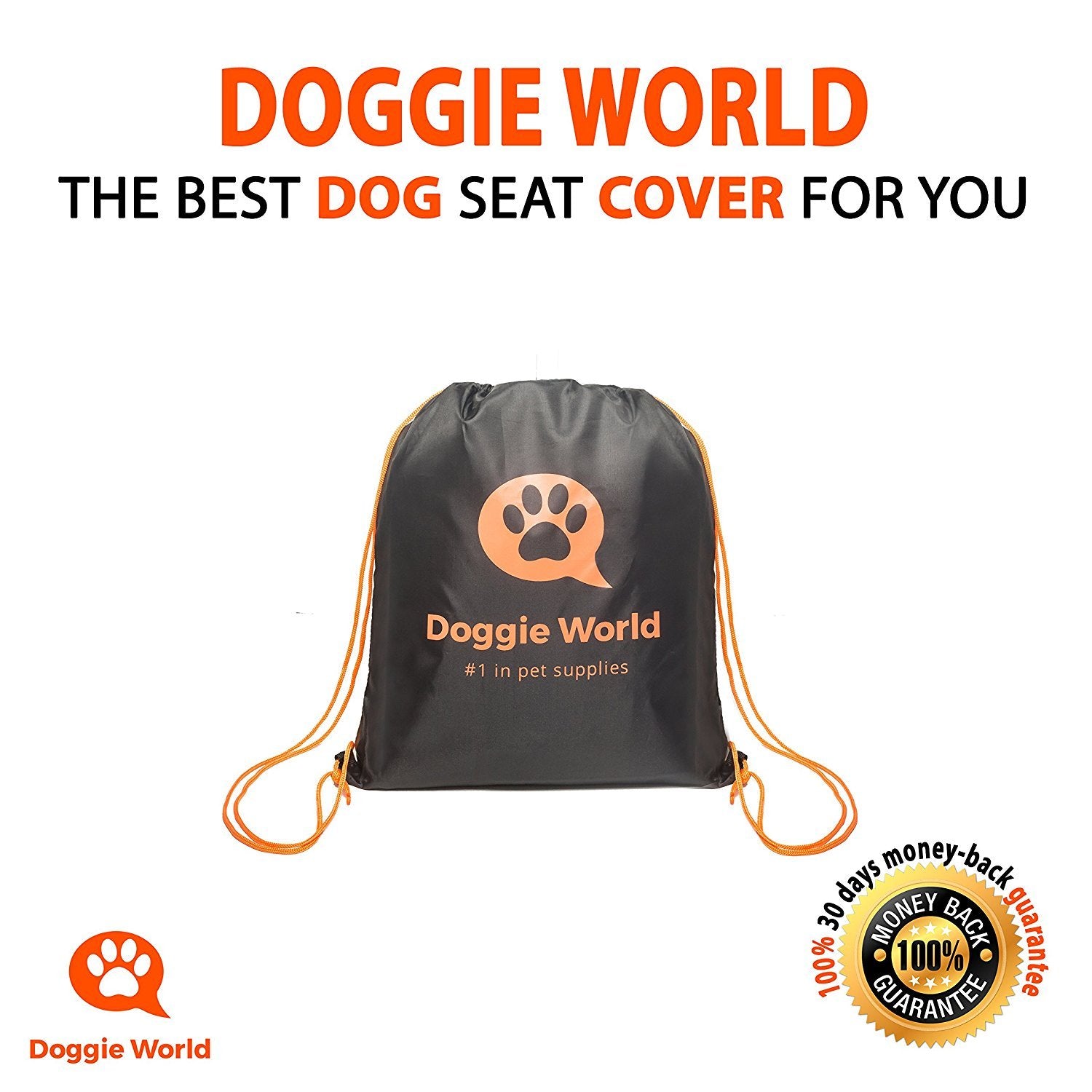 Doggie World adjustable-fit car seat cover suits most cars and SUVs.